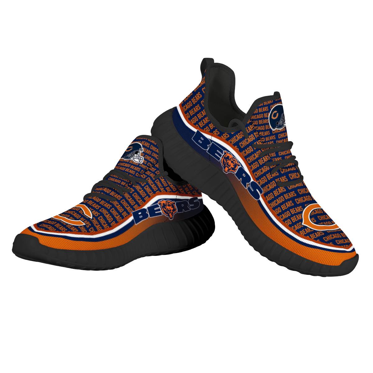 Women's Chicago Bears Mesh Knit Sneakers/Shoes 014 Women's Chicago Bears Mesh Knit Sneakers/Shoes 014